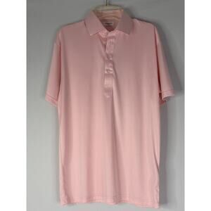 Collars and Co Polo Shirt Men's Medium Dress Collar Polo Short Sleeve Pink